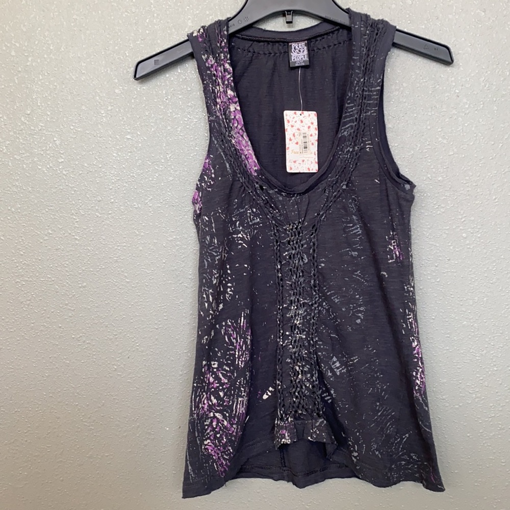 NWT Free People TANK TOP Sleeveless Cotton Loose comfy BOHO Size XS